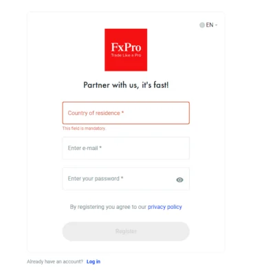 パートナー口座の